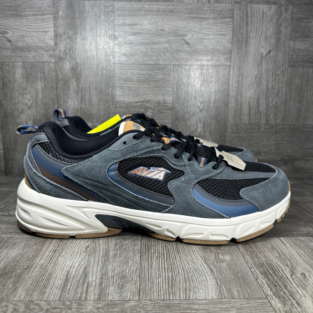 Avia Sneakers Mens 13 Grey Leather Mesh Athletic Walking Casual NEW MNAV25GX014L